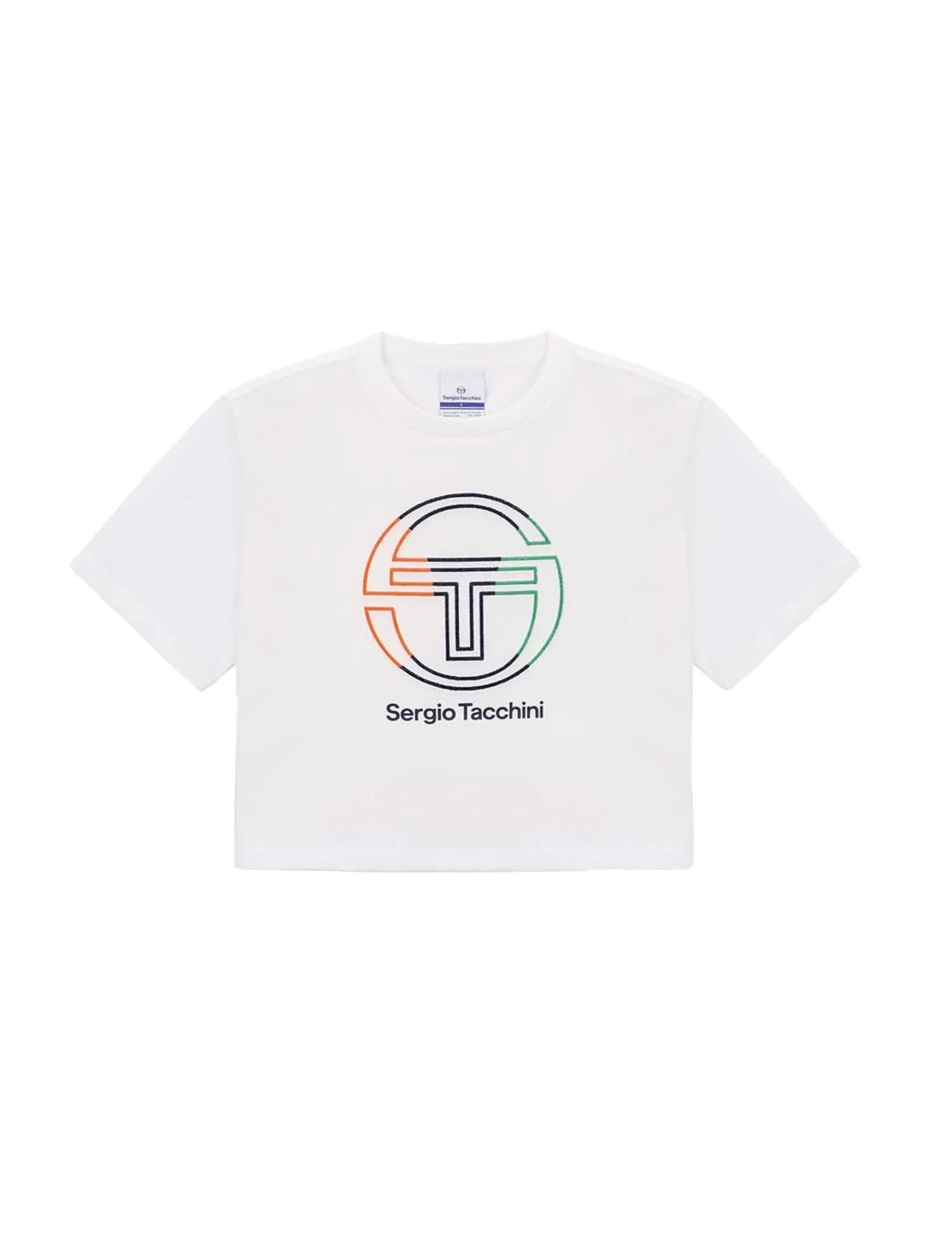 Women Sergio Tacchini Daily Tuft Big Logo Crop T-Shirt-