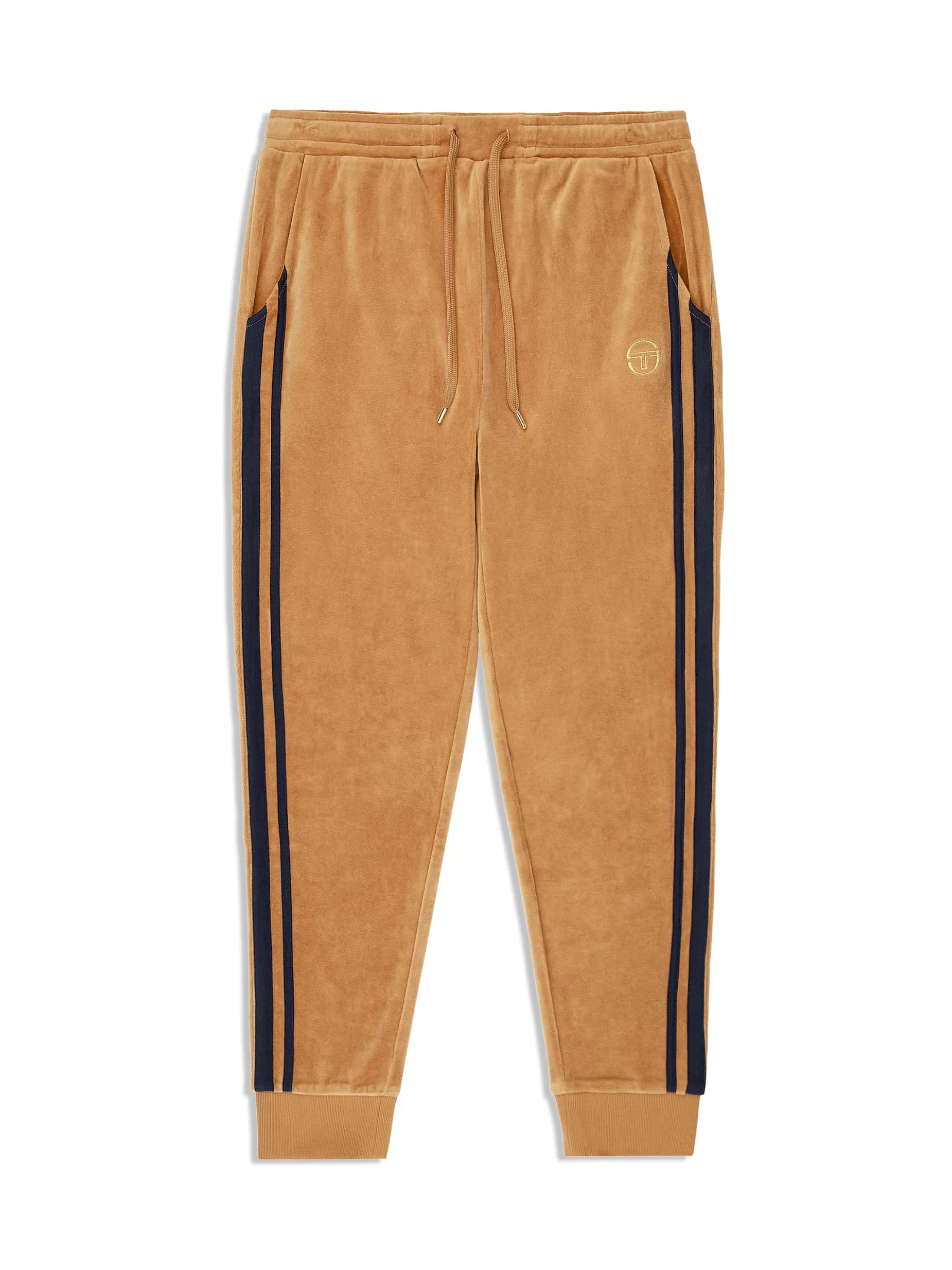 Sergio Tacchini Damarindo Velour Track Pant- Almond/ Maritime Blue