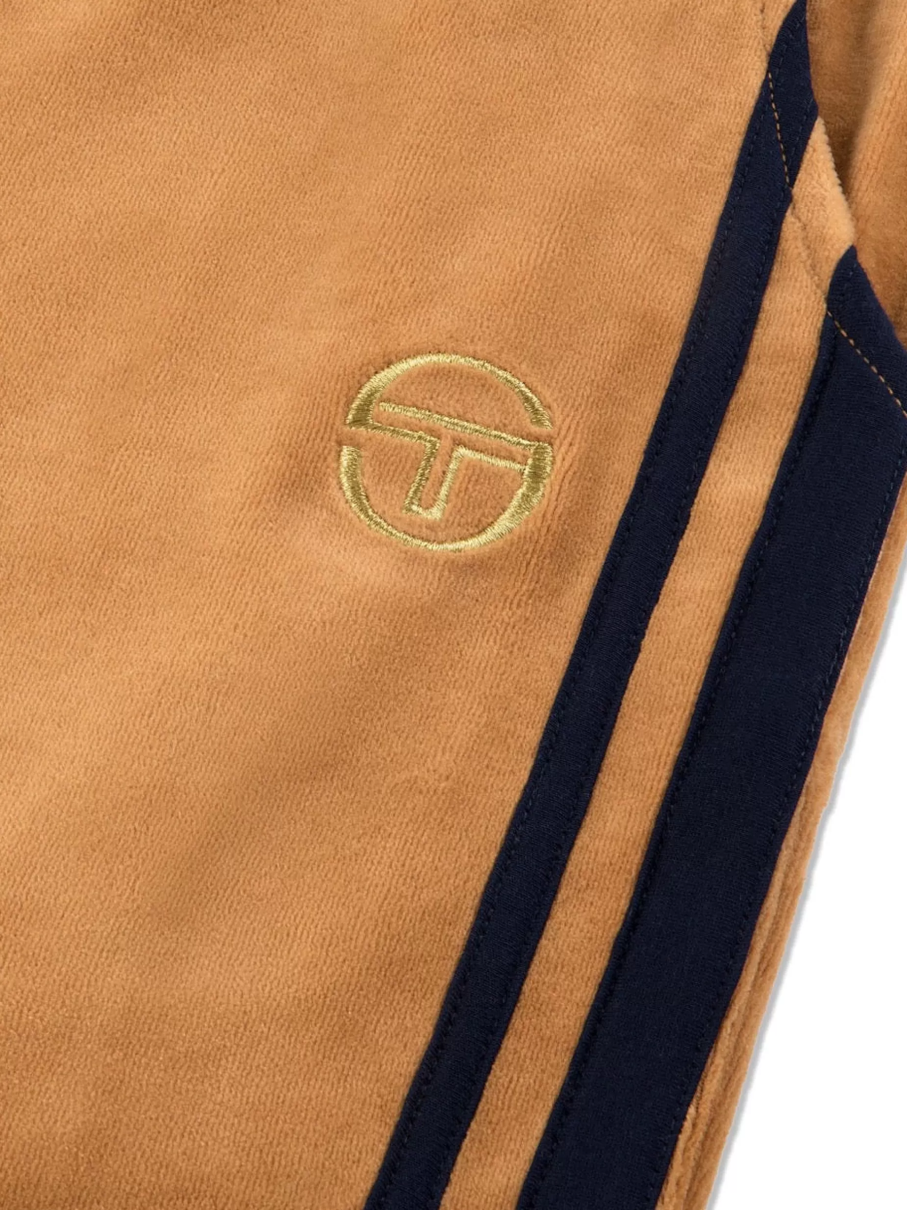 Sergio Tacchini Damarindo Velour Track Pant- Almond/ Maritime Blue