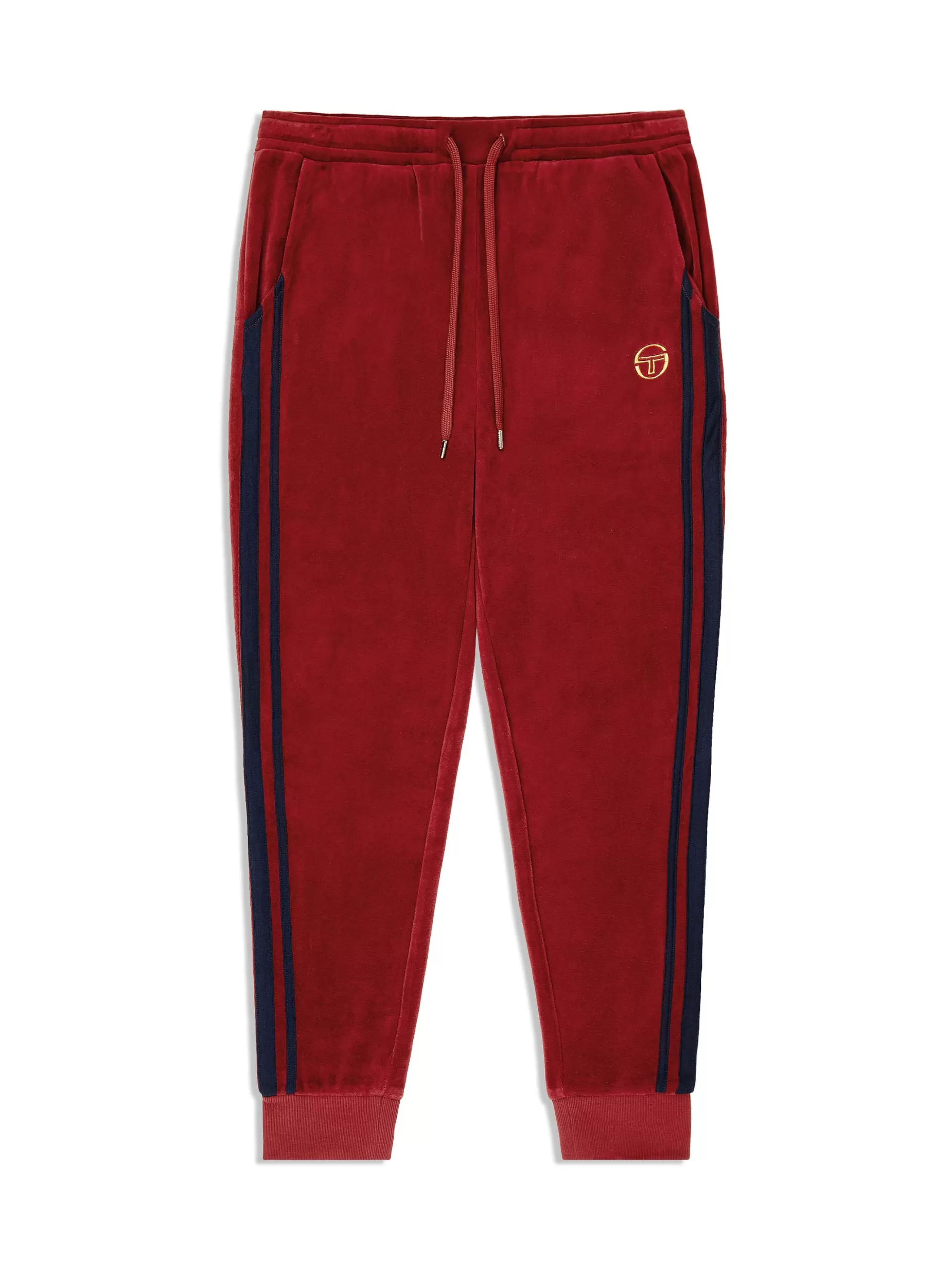 Sergio Tacchini Damarindo Velour Track Pant- Merlot/ Maritime Blue