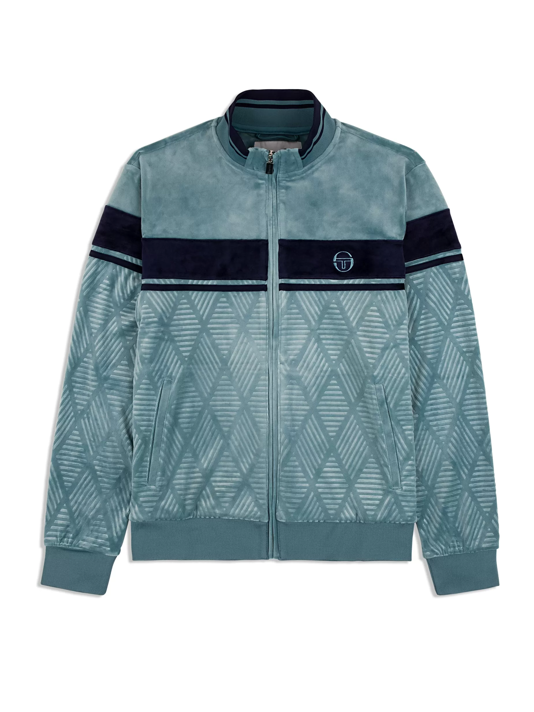 Sergio Tacchini Debossed Damarindo Velour Track Jacket-