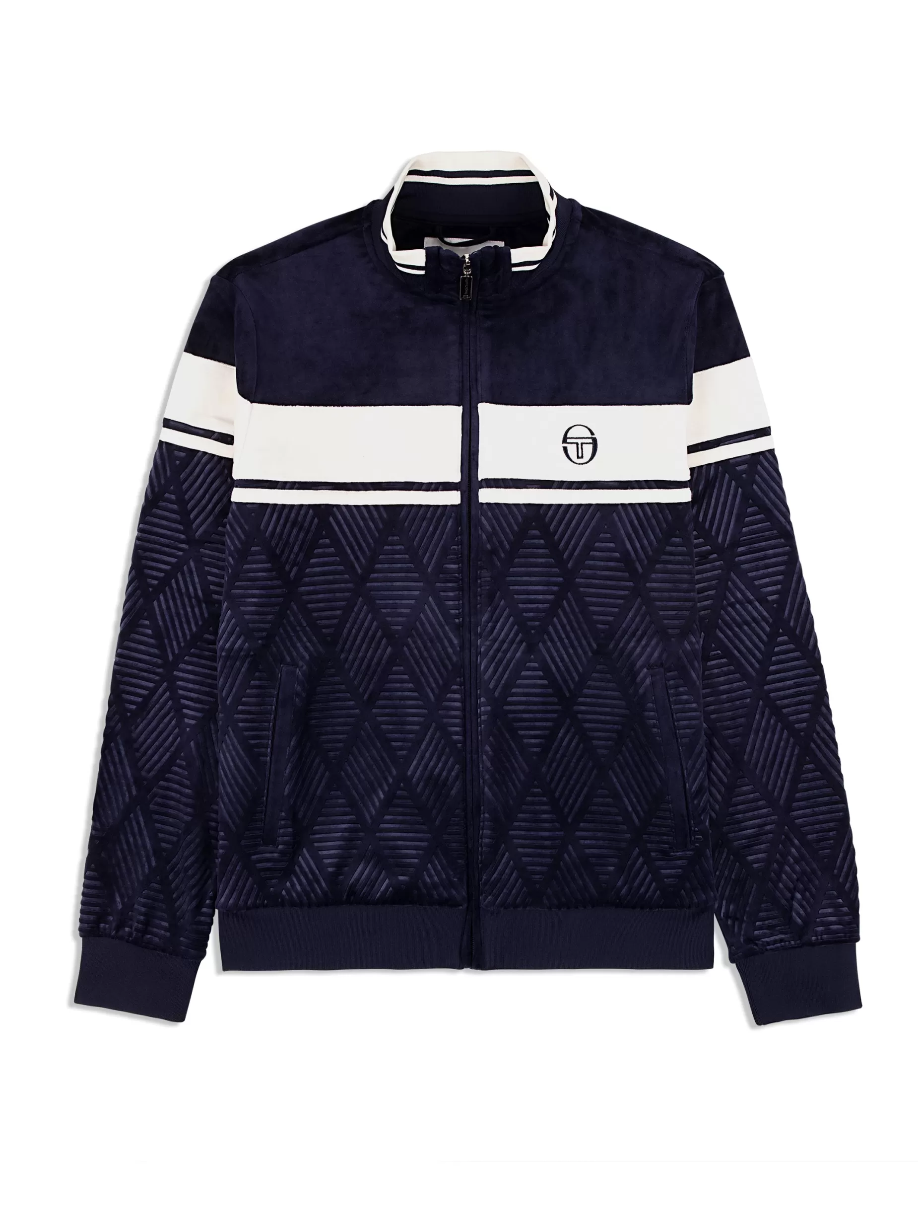 Sergio Tacchini Debossed Damarindo Velour Track Jacket-