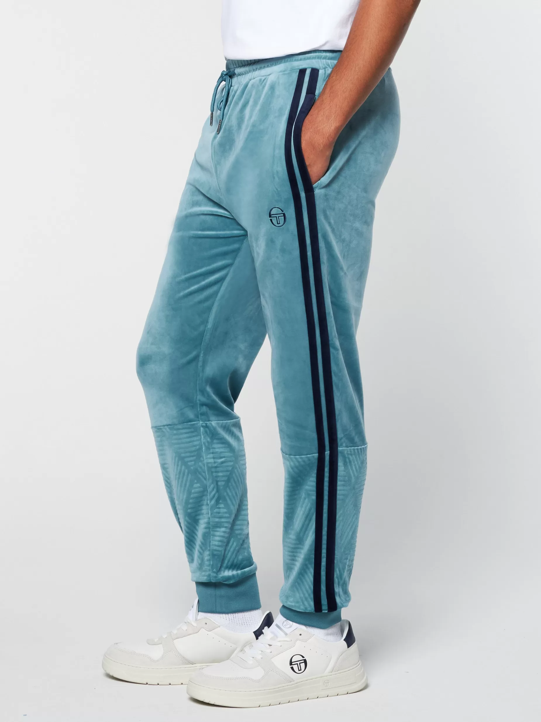 Sergio Tacchini Debossed Damarindo Velour Track Pant-