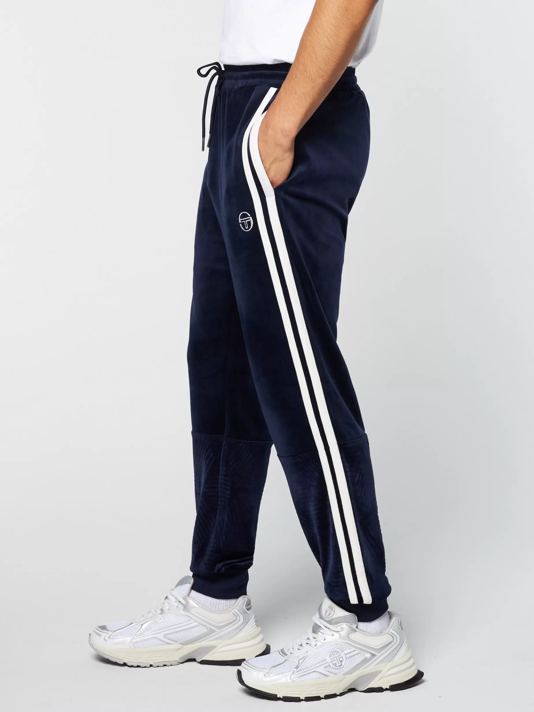 Sergio Tacchini Debossed Damarindo Velour Track Pant-