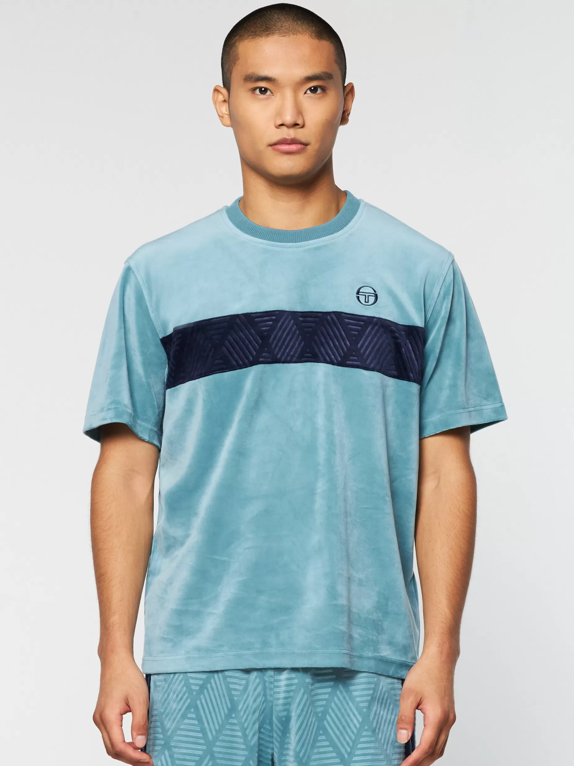 Sergio Tacchini Debossed Damarindo Velour T-Shirt-