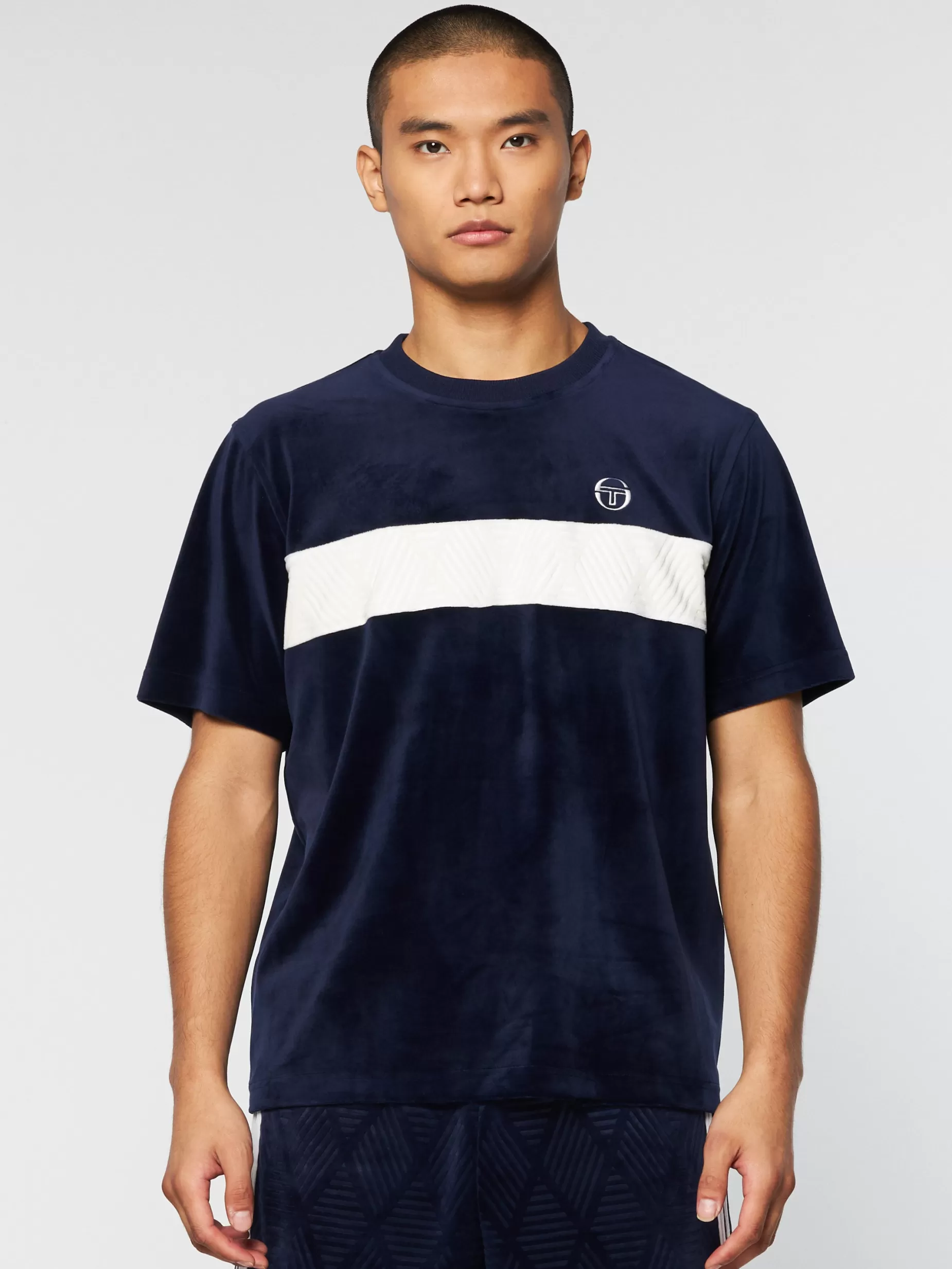 Sergio Tacchini Debossed Damarindo Velour T-Shirt-