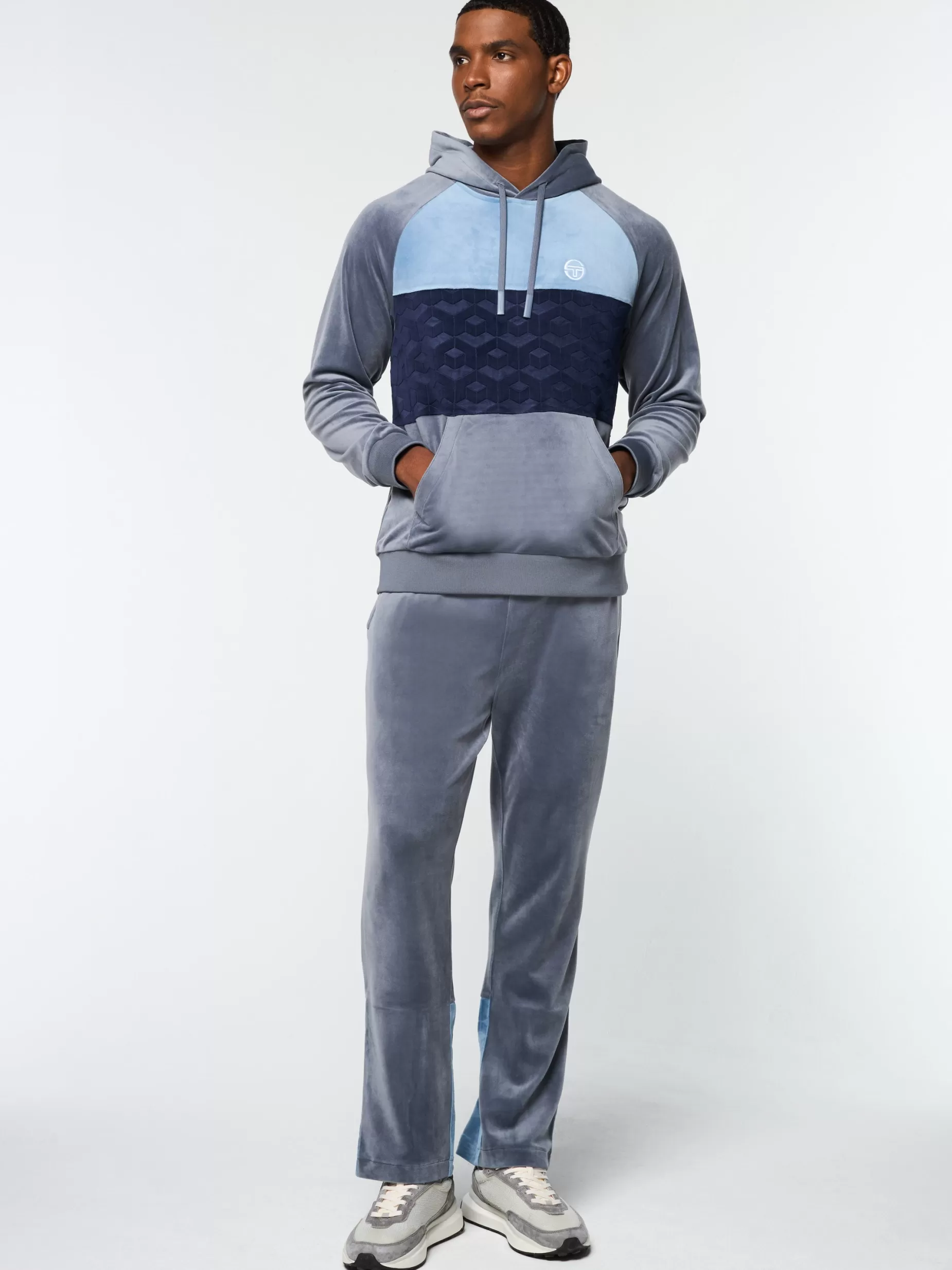 Sergio Tacchini Foggia Velour Debossed Hoodie-