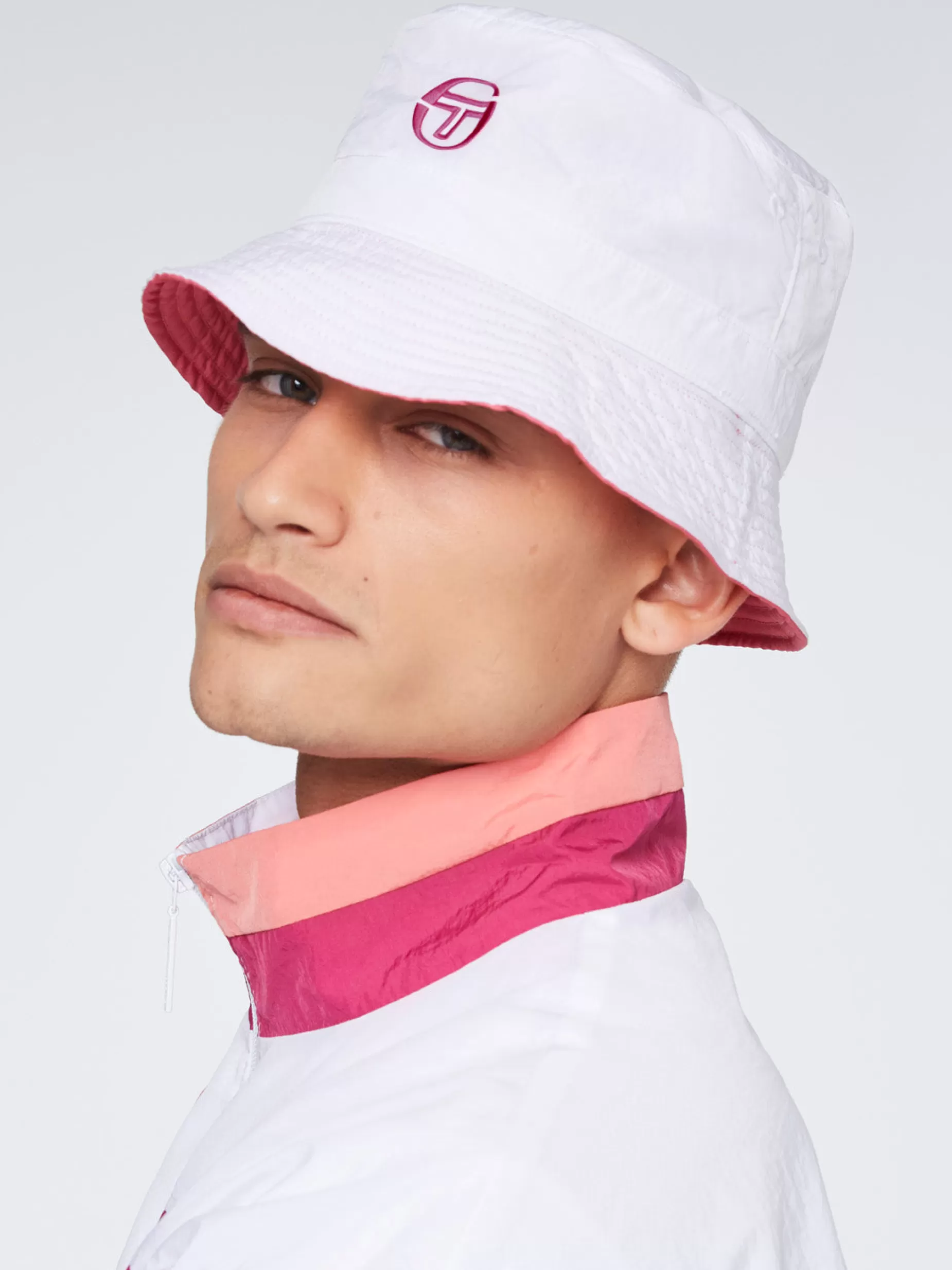 Sergio Tacchini Mosaic Reversible Bucket Hat-White/Multi