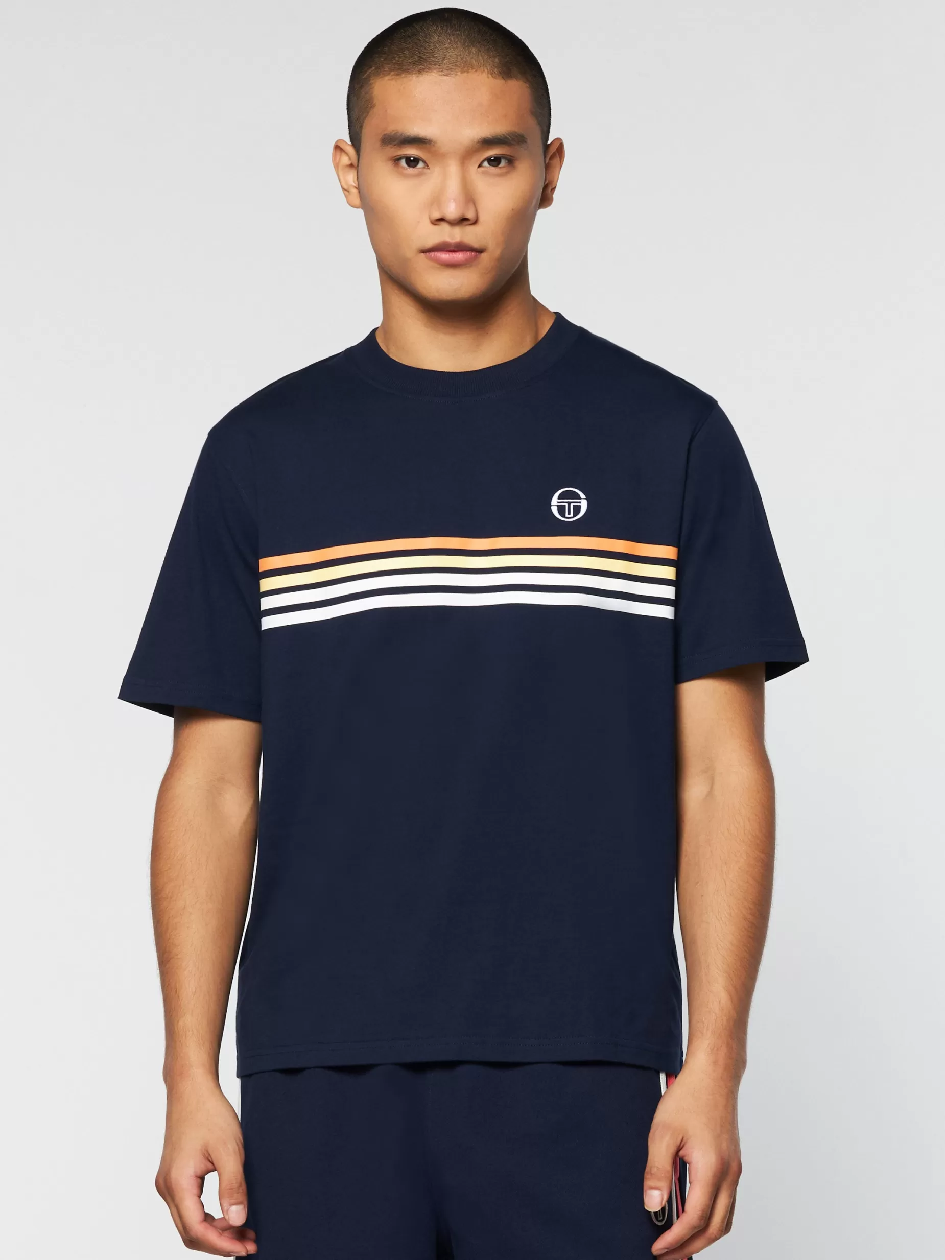 Sergio Tacchini New Melfi T-Shirt- Maritime Blue/ White