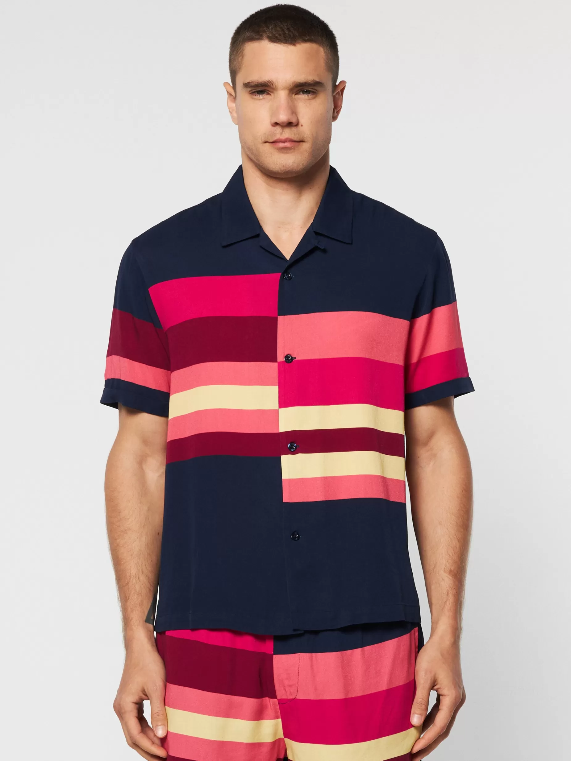 Sergio Tacchini Pennellata Cabana Shirt- Maritime Blue/ Multi