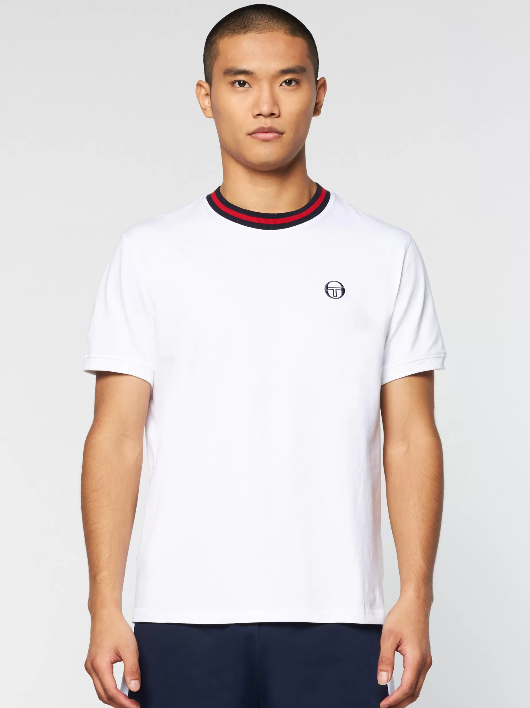 Sergio Tacchini Rainer T-Shirt- White/ Adrenaline Rush