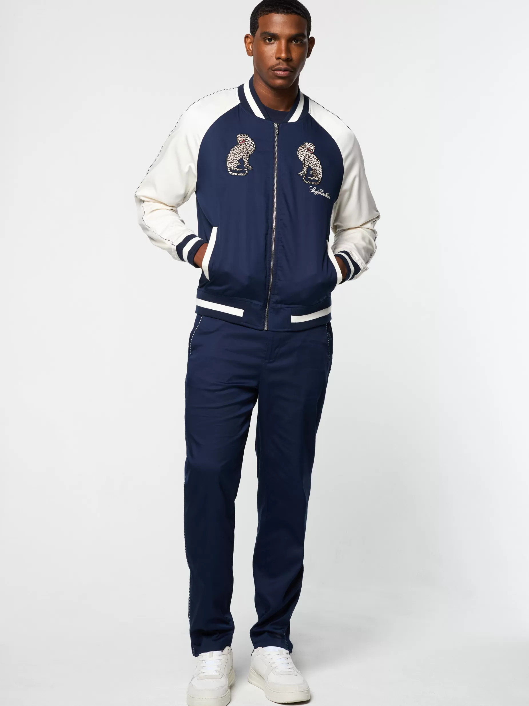 Sergio Tacchini Suveniri Track Jacket- Maritime Blue/ Gardenia