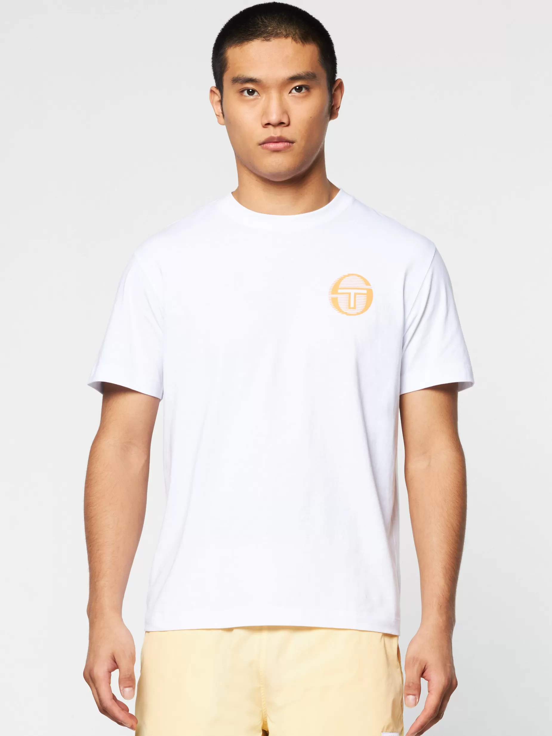 Sergio Tacchini Tenda T-Shirt- Brilliant White/ Tangerine