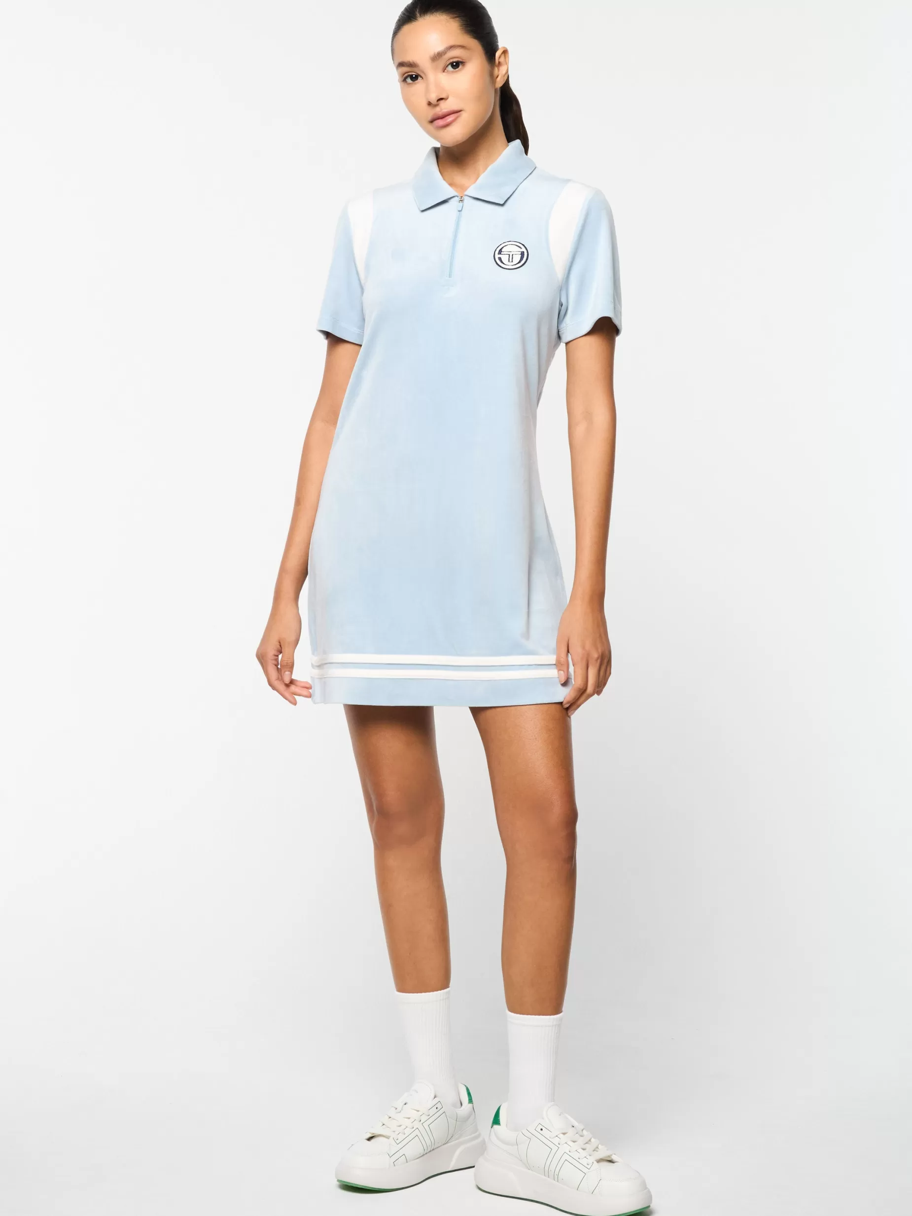 Women Sergio Tacchini Veneto Velour Polo Mini Dress-